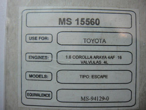 Empacadura Multiple Escape Toyota Corolla 1.6 16val 4af