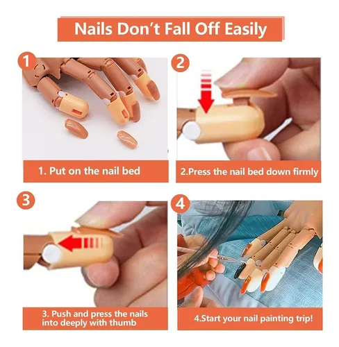 Mano Práctica Para Aplicación De Uñas Profesional+accesorios