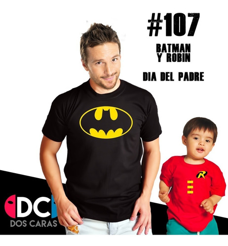 Dia Del Padre X 2  Batman Y Robin - Remera De Comics