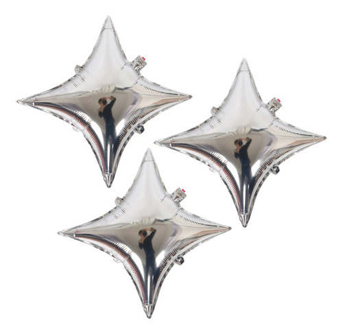Globos Figuras Estrellas 4 Puntas 16 Pulgadas Pack X3 Deco