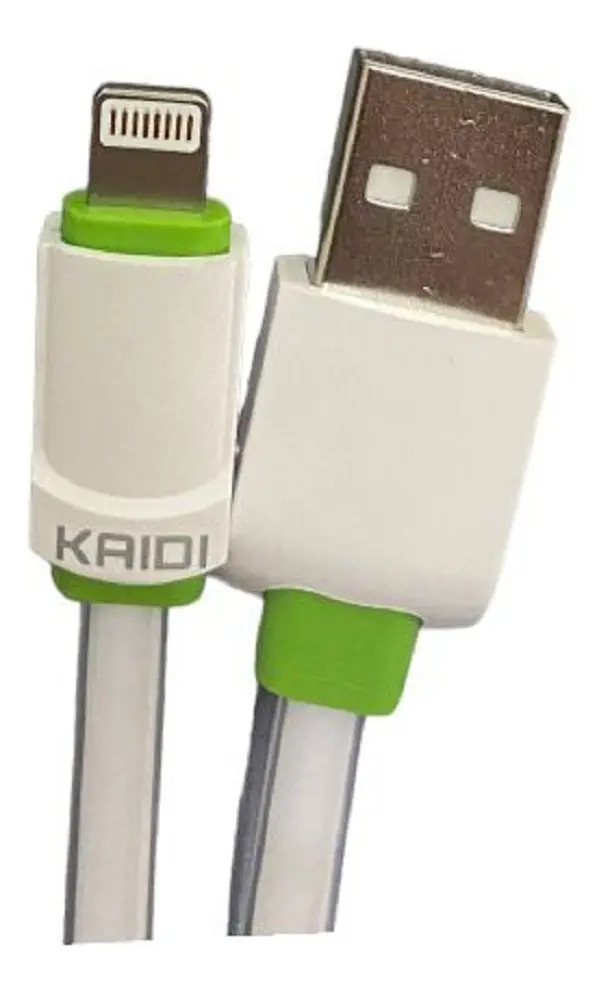 Cabo Carregador Turbo USB iPhone Kaidi IOS KD-306 1m Branco
