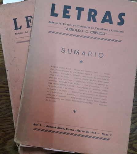 1565. Revista Letras - Del Círculo De Profesores De Litera