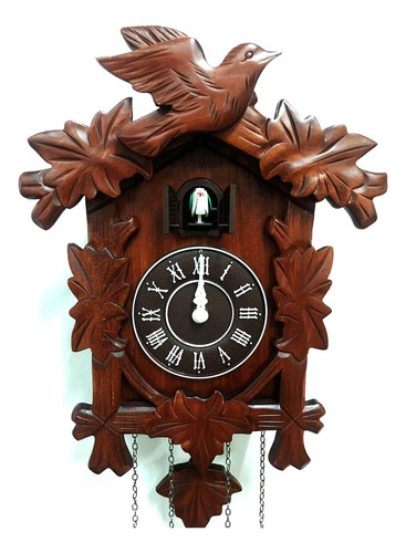 Reloj De Cuco Vintage Grande De Madera 33 X 24 Cm