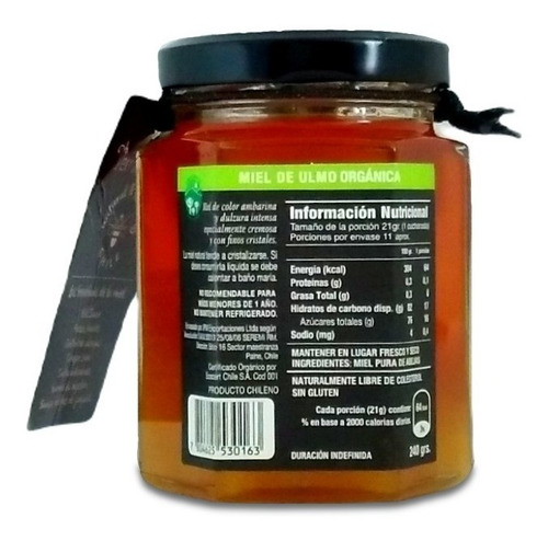 Imagen 2 de 9 de Miel Orgánica Monofloral Ulmo Premium - 240g