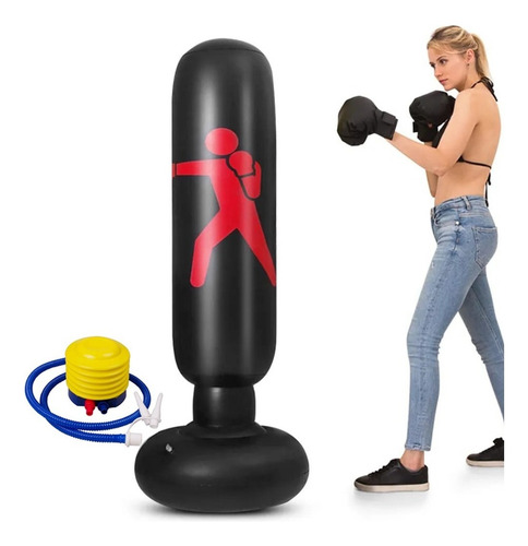 Saco Boxeo Inflable + Inflador - Entrenamiento En Casa