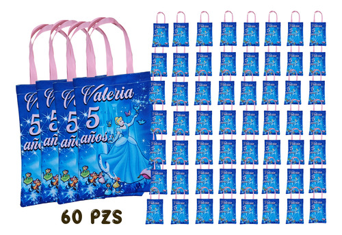 60 Dulceros Cenicienta Princesas Personalizados Fiesta Bolo