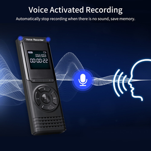 Gravador Ativado Por Voz De 8 Gb E Reprodutor De Mp3 Com Ent