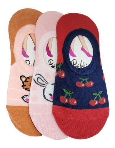 10 Calcetines Protector Invisible Con Estampado Para Dama
