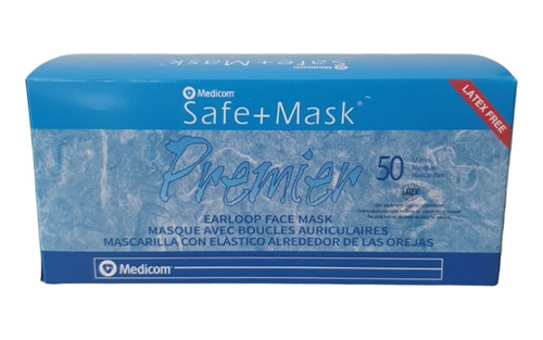 50 Cubrebocas Medicom Safe Mask Plisado Termosellado Tricapa