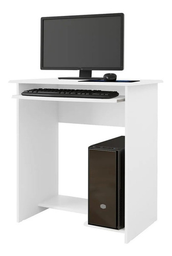 Escrivaninha EJ Móveis Mesa de computador Prática mdf, mdp de 650mm x 775mm x 450mm branco