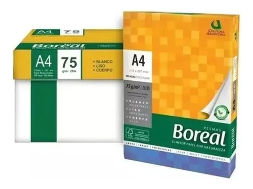 Kit 10 Resmas Boreal A4 75gr Papel Blanco Alcalino Entrega