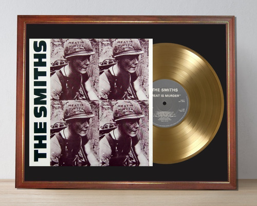 The Smiths  Meat Is Murder  Tapa Lp Y Disco Oro En Cuadro