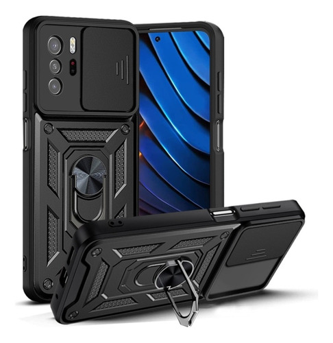 Funda Para Xiaomi Redmi Note 10 Pro Holder Protector Negro