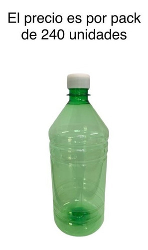 Imagen 4 de 10 de Envases Plasticos 1 Litro Pet Verde X 240 Un