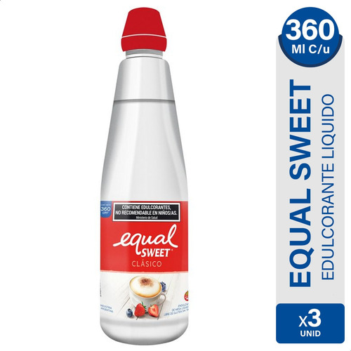 Edulcorante Equal Sweet Liquido 0 Calorías Grande - Pack X3
