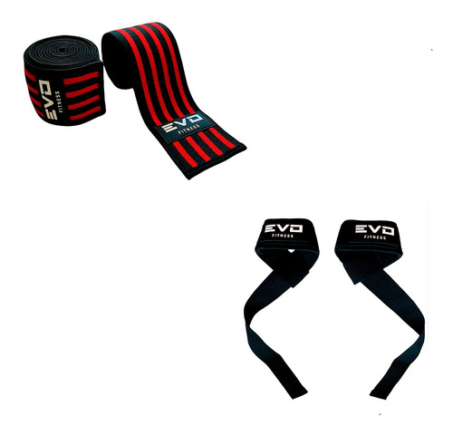 Rodilleras + Straps Evo Gym Gimnasio Powerlifer Crossfit Pro