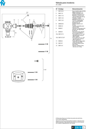 Valvula Automatica Descarga Inodoro Fv 368.01 Para Baño