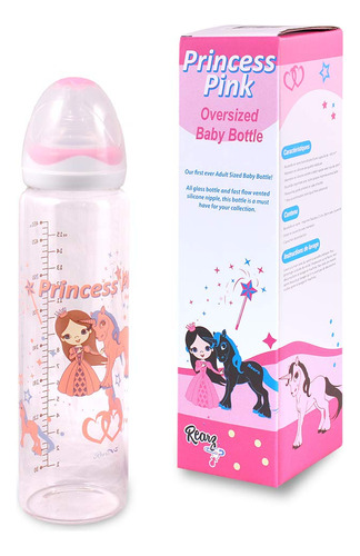 Rearz - Botella De Cristal Para Beb, Diseo De Princesa, Colo