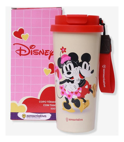 Copo Térmico Inox Mickey Minnie Namorados Presente Água Fofo