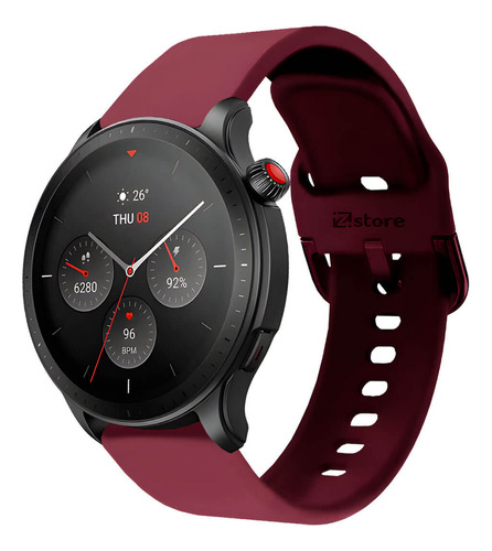 Correa Compatible Con Amazfit Gtr4 Vino Rojo