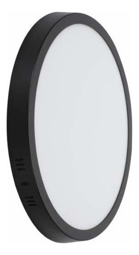 Plafon Redondo Negro 24w 3000k Luz Calida 28,6 X 3 Cm X4