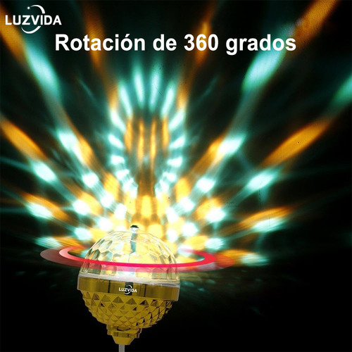 Luzvida 2 Piezas Luces De Escenario Fiestas 360° Base E27 Bombillas Giratorias De Color,dj Luces Lamparas Led Fiesta De Cumpleaños Club Bar Cabezas Roboticas Traje Robot Led Bombilla Estroboscópica
