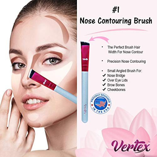 Brocha Contorno Nariz Set De Maquillaje - Mezcla Y Realce.