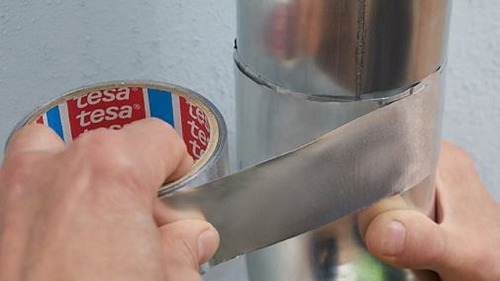 Cinta De Aluminio Tesa. Ideal Reparaciones- Rollo 50mm X 10m