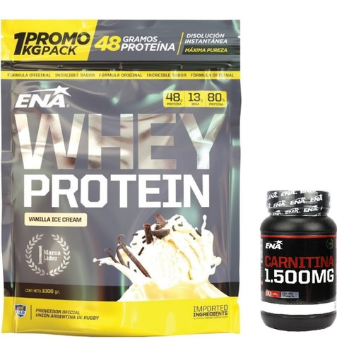 Carnitina 1500 Mg + Whey Protein Ena 1kg