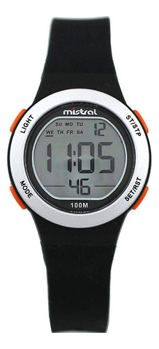 Reloj Digital Mistral Dama Nena Nene Malla Negro 01 Bisel - Fondo