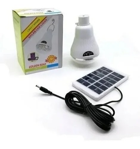 Ampolleta Led 20w + Panel Solar 7 Horas De Luz Potente Xl 