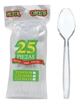 Comprar Cucharas Tenedor De Plastico Para Fiesta Cotillon Pack De 25