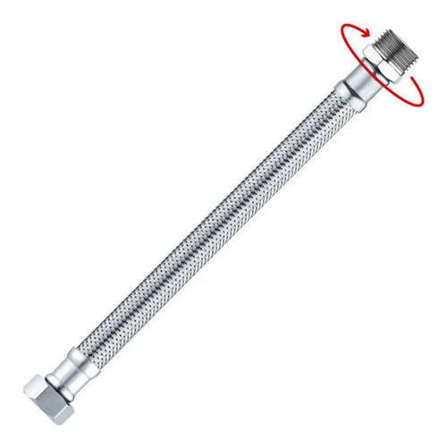 Flexible Malla En Acero Inox. Macho Giratorio 1/2''x25mm