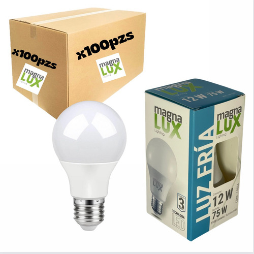 Foco 12w Ahorrador Luz Blanca Caja 100pz Mayoreo Ilumina 75w Color De La Luz Blanco Frío