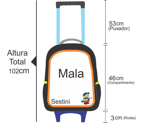 Mochila De Rodinha Sestini Crinkle Rolling 075500-08 Pink