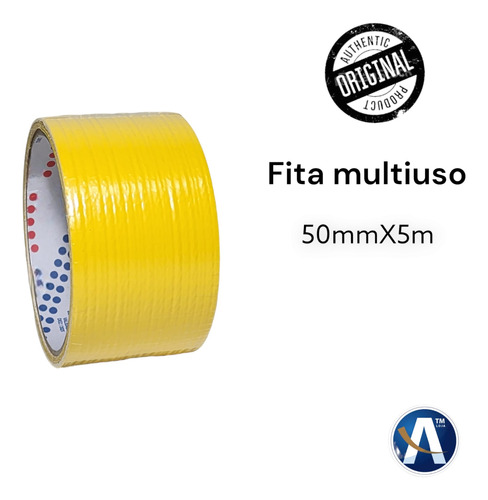 Fita Adesiva Reforçada Multiuso 50mmx5m Amarela