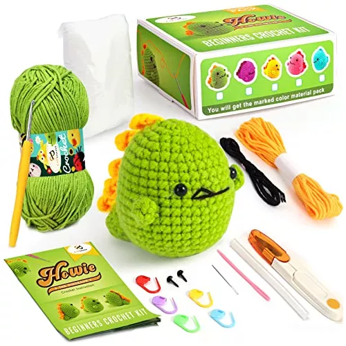 Kit De Crochet Principiantes Cute Dinosaur . Kit Compl