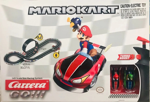 Autopista Eléctrica Circuito 4.9m Carrera Mario Kart En Caja Negro (Usado)