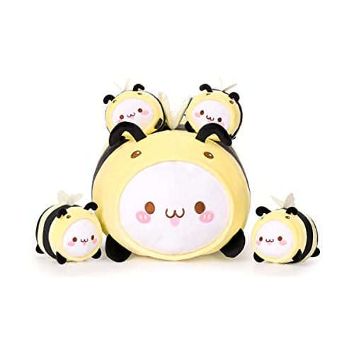 Aixini Cute Cat Bee Mommy Animal De Peluche Con 4 Little Bab