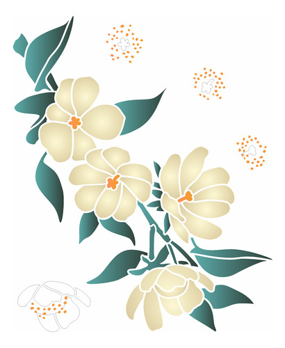 Stencil 20x25 - Flores Ora Pro Nóbis - Opa 3473