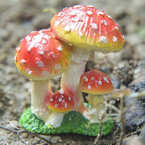 Figura De Seta De Jardín De Hadas, 2 Uds., Estatua De Rojo