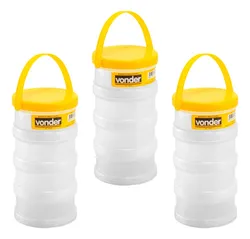 Comprar Kit 3 Potes Multiuso C/ 4 Peças Rosqueáveis Alça E Tampa no Mercado Livre