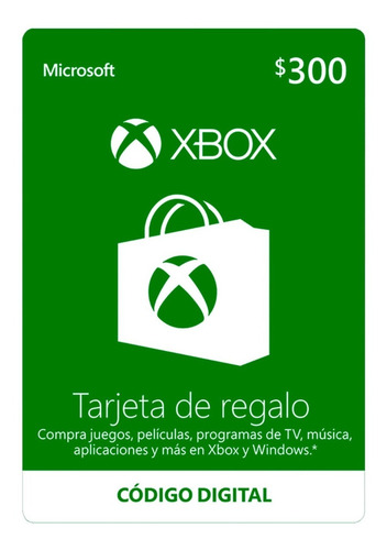 Imagen 1 de 1 de Microsoft Xbox Live $300 Tarjeta De Prepago,envio Inmediato!