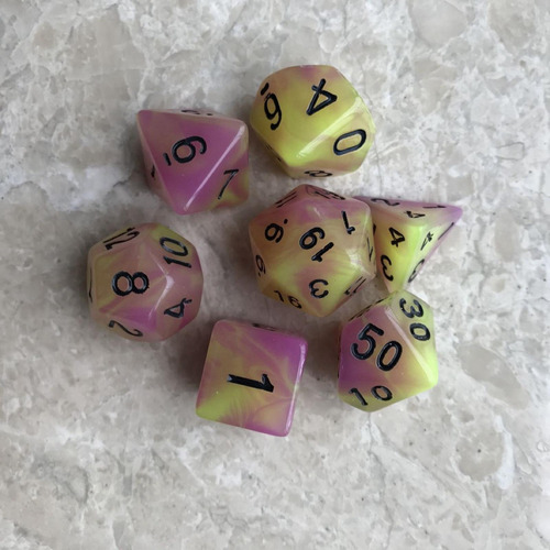 Juego De Dados De Acrílico Luminoso Rpg D8 D10 D12 D20 Para