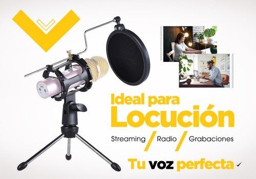 Soporte Tripode Microfono De Mesa Con Antipop Soporte Elefir