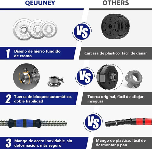 Mancuernas Ajustables 3 En 1 Para Entrenamiento En Casa
