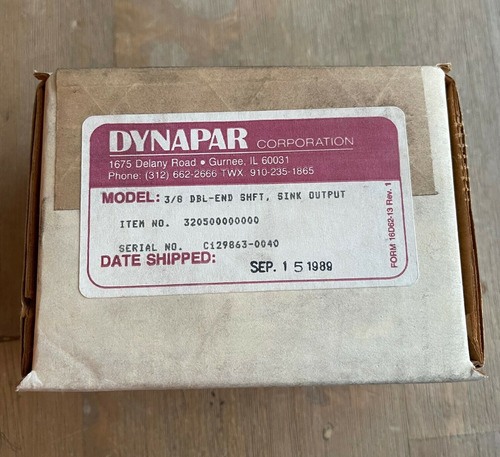 Dynapar 320500000000 3/8  Dbl-end Incremental Shaft Sink Ssm