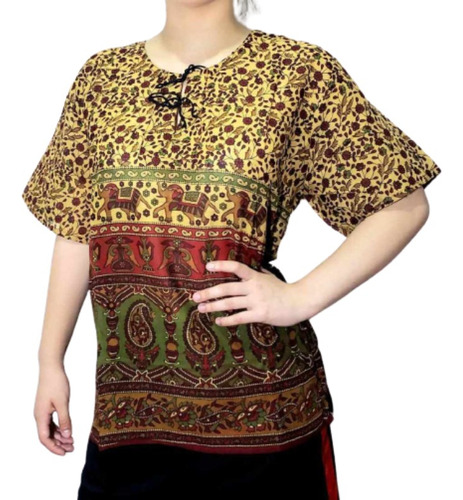 Blusa Maya Camisola India Hindu Artesanal Etnica 100%algodon