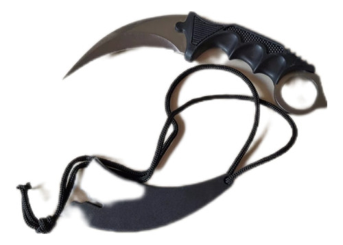 Cuchillo Karambit Plateado Full Tang