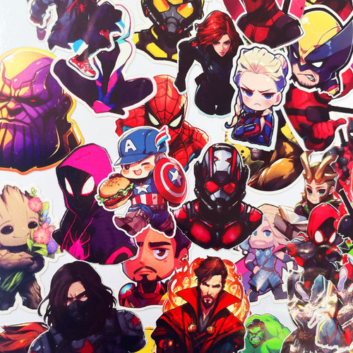 Marvel Superheroes 50 Calcomanías Stickers Brillantes
